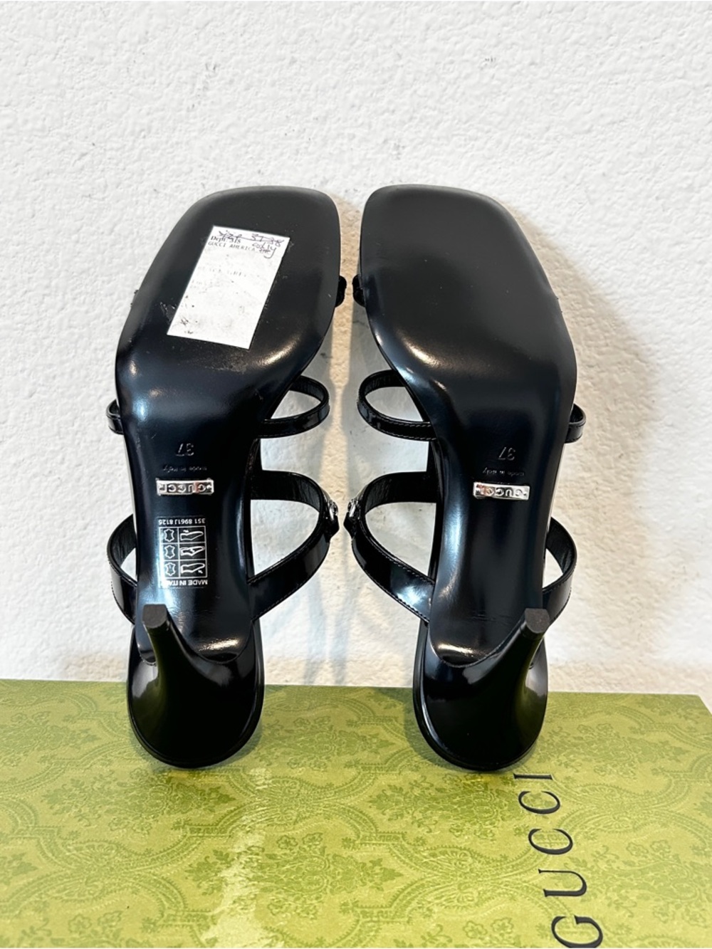 NIB Gucci Women Horsebit 75mm Sandals Black, Size 37, Retail $920 - Picture 7 of 9